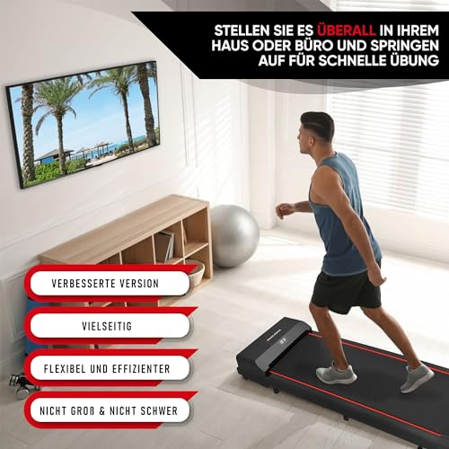 Laufband Walking Pad Gewicht 100 kg 0.75 PS 1-6km/h Ultraflach Walking Pad Unter dem Schreibtisch – Bild 5